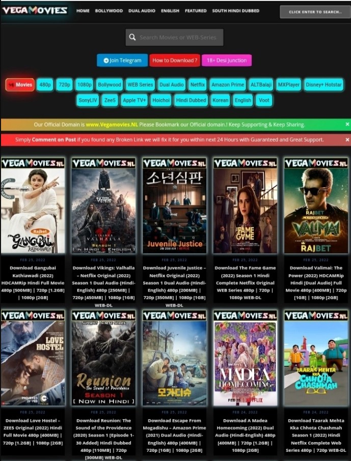 The Ultimate Destination For South Hindi Dubbed Movies On Vegamovies NL